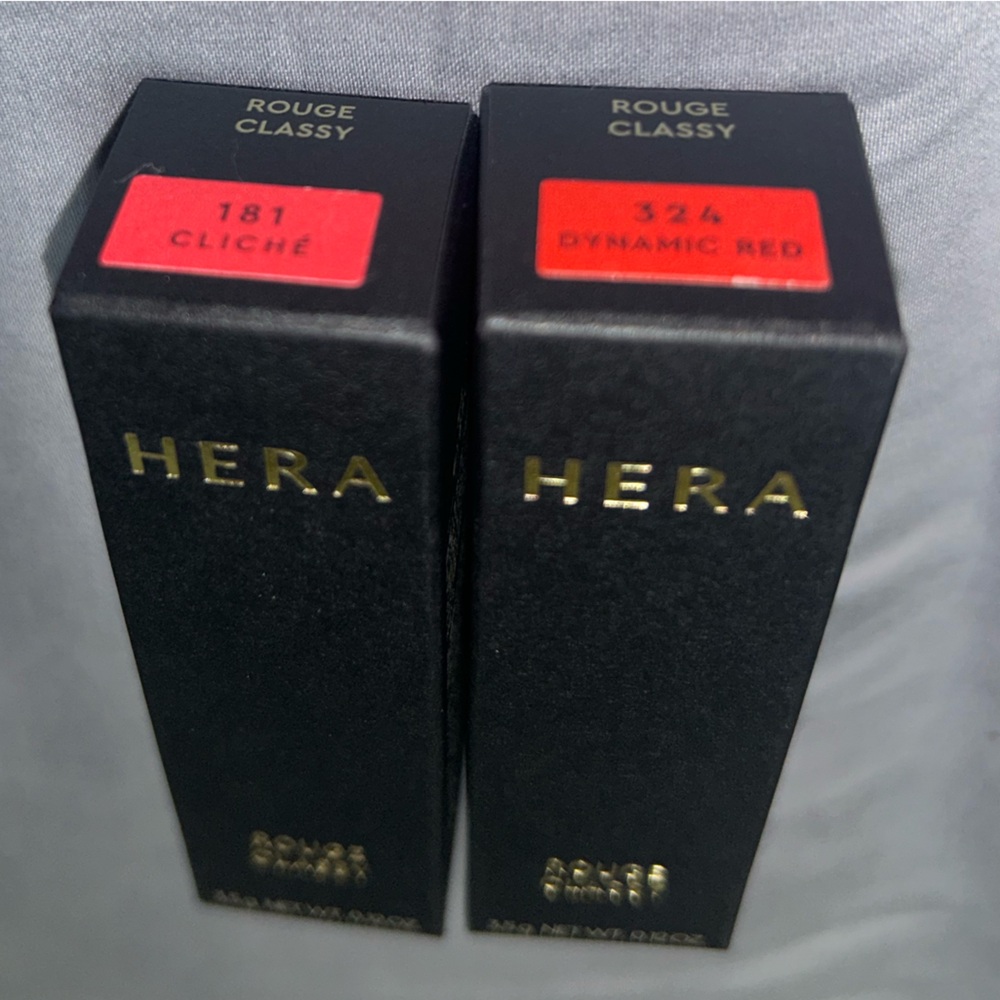 New Hera Rouge Classy Lipsticks Bundle of 2-- 181 Cliche and 324 Dynamic Red Set